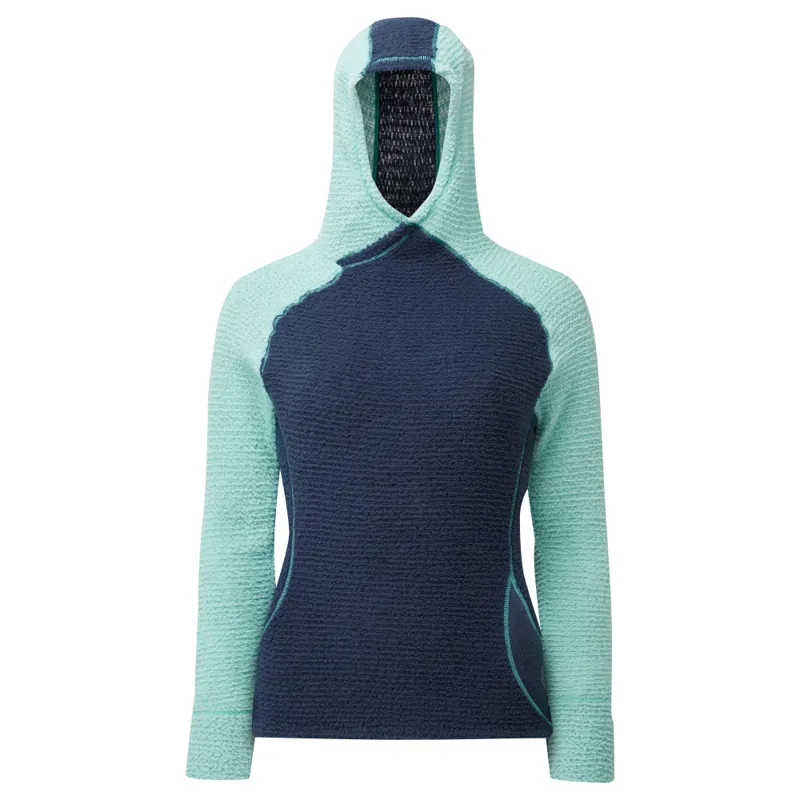 OMM Core+ Hoodie Women's Thermal Top in Navy/Aqua-1