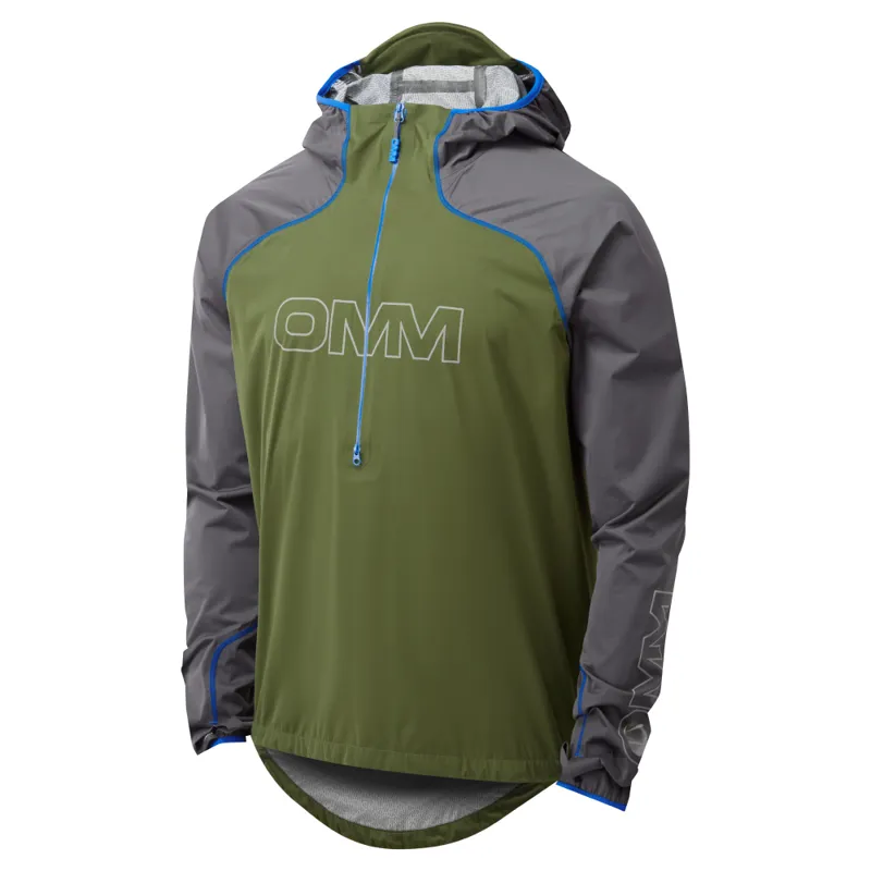 OMM Kamleika Smock Mens Waterproof Running Jacket Dark Green Grey