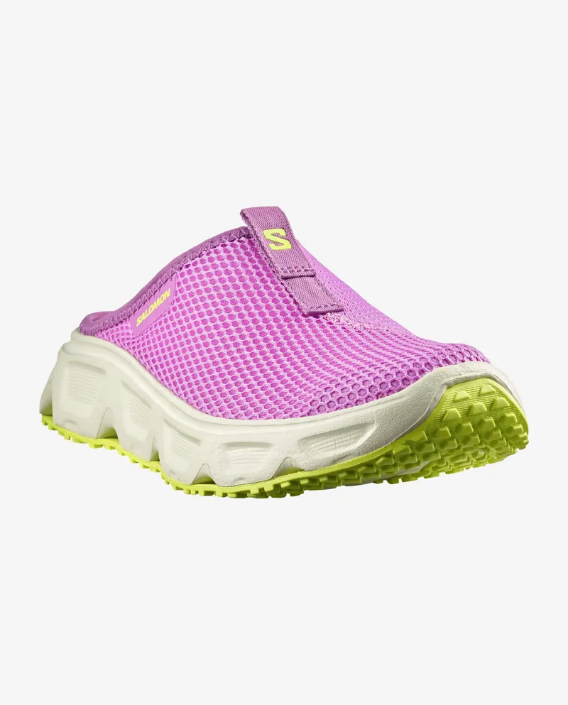 Salomon Reelax Slide 6.0 Women's Recovery Slider in Iris Orchid/Aspargus Green/Acid Lime-4