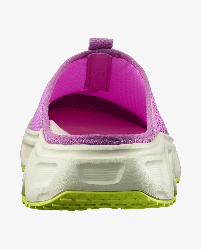 Salomon Reelax Slide 6.0 Women's Recovery Slider in Iris Orchid/Aspargus Green/Acid Lime-5