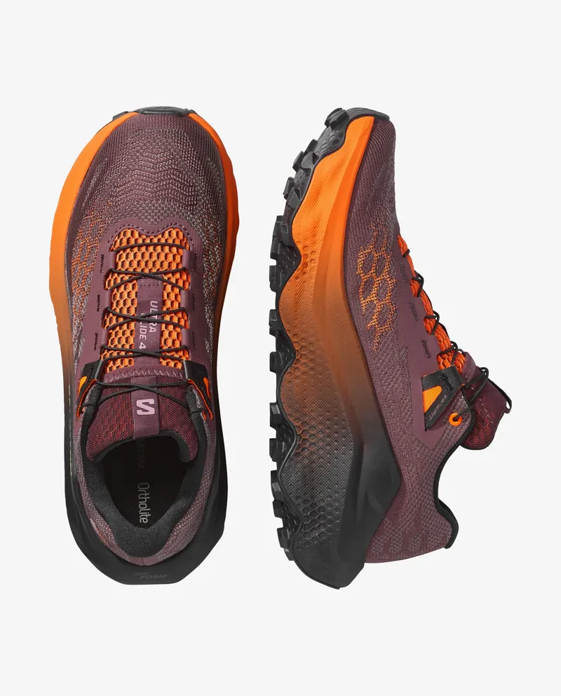 Salomon Ultra Glide 4 Women's Trail Running Shoes in Huckleberry/Black/Red Orange-2