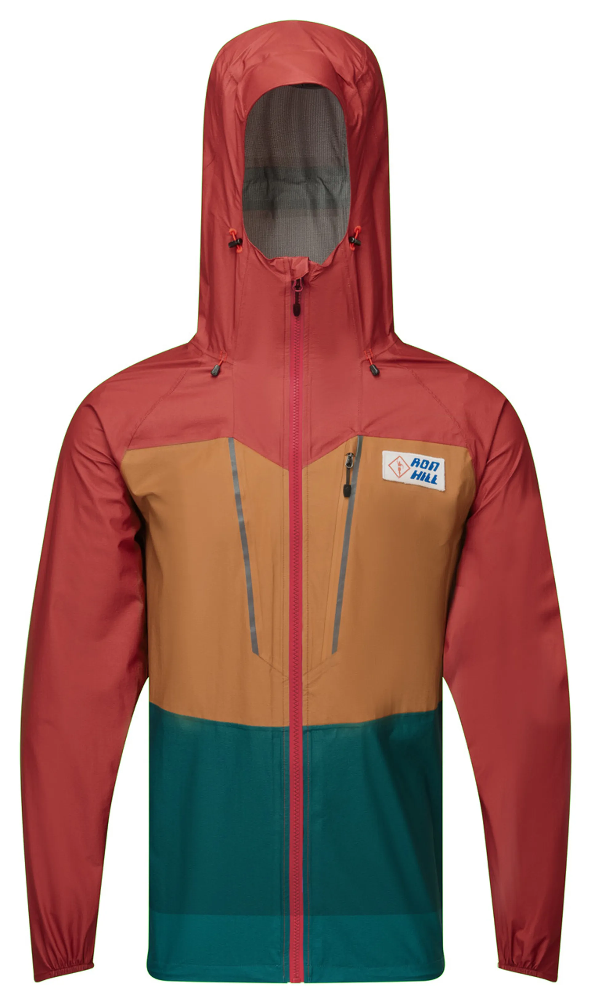 Ronhill Tech Fortify Men s Waterproof Running Jacket in Jam Deep Lagoon Copper