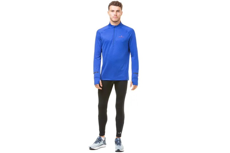 Ronhill Tech Prism 1/2 Zip Tee Men's Midlayer in Cobalt/Flame-2