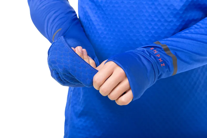 Ronhill Tech Prism 1/2 Zip Tee Men's Midlayer in Cobalt/Flame-5