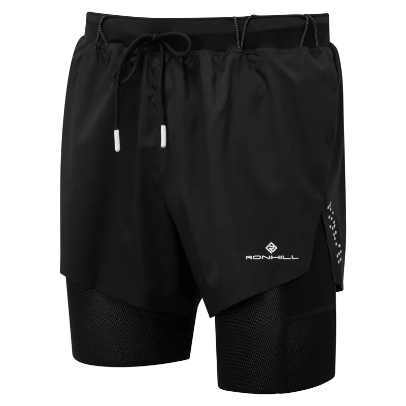 Ronhill Men's Tech Distance Twin Short in All Black