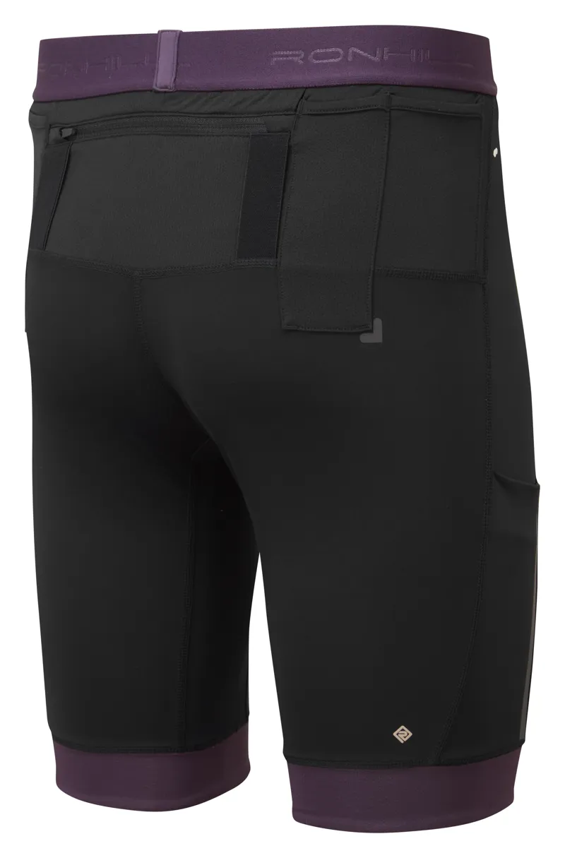 Ronhill Tech Ultra 7 Men's Running Short in Black/Nightshade-1