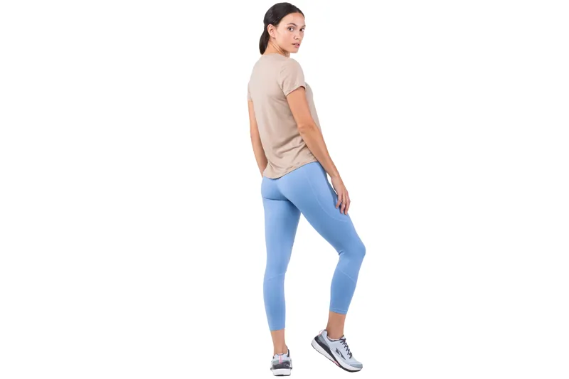 Ronhill Tech Crop Women's Tight in Lake Blue/Vanilla-3