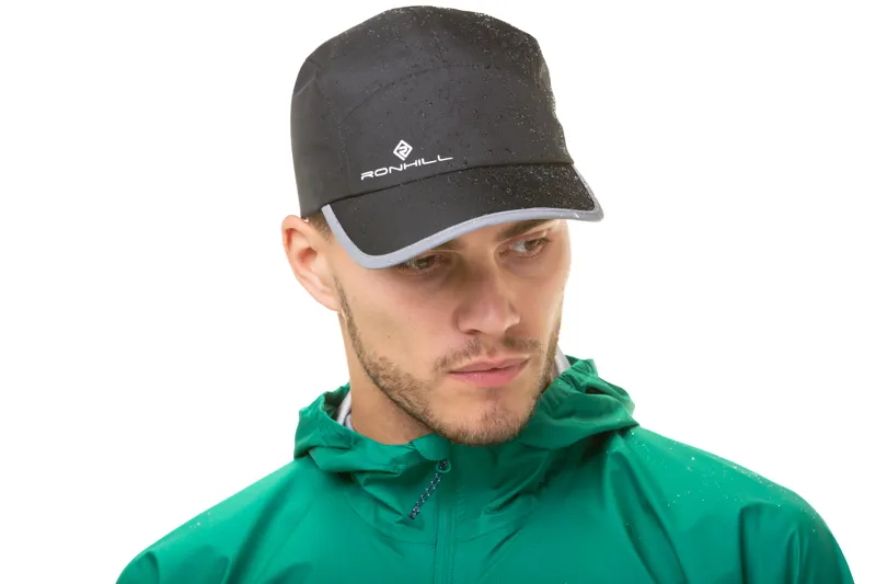 Ronhill Fortify Waterproof Running Cap in All Black-7