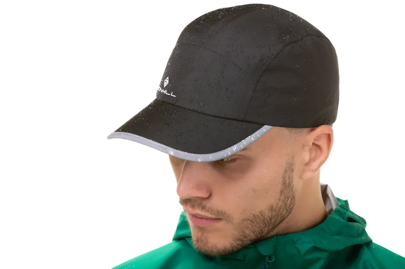 Ronhill Fortify Waterproof Running Cap in All Black-6