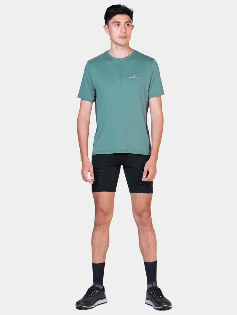 Ronhill Tech 1/2 Zip S/S Men's Tee in Monolith/Artemis-2