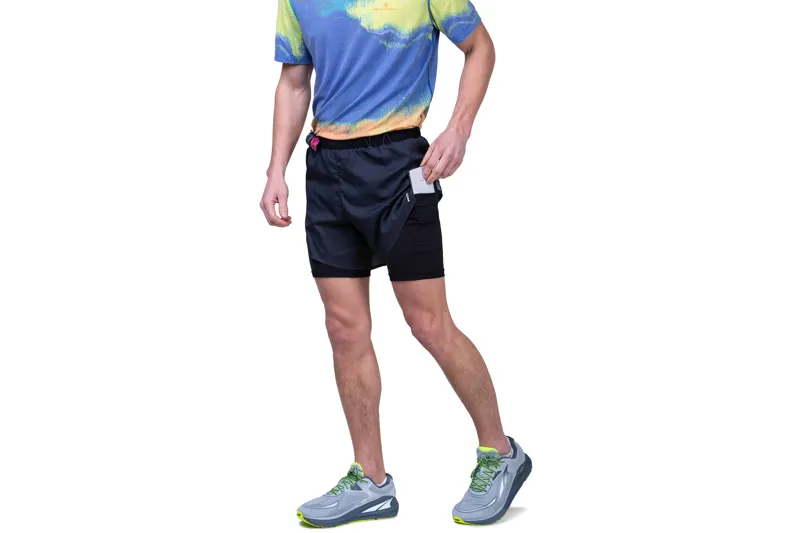 Ronhill Tech Race Twin Men's Running Short in All Black-3