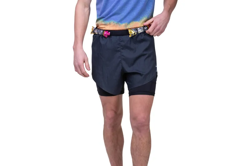 Ronhill Tech Race Twin Men's Running Short in All Black-4