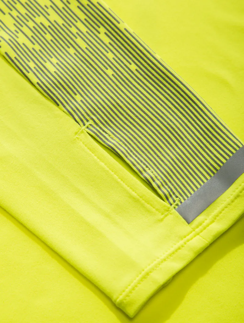 Ronhill Tech Reflect 1/2 Zip Men's Running Base-Layer in Fluo Yellow/Reflect-7