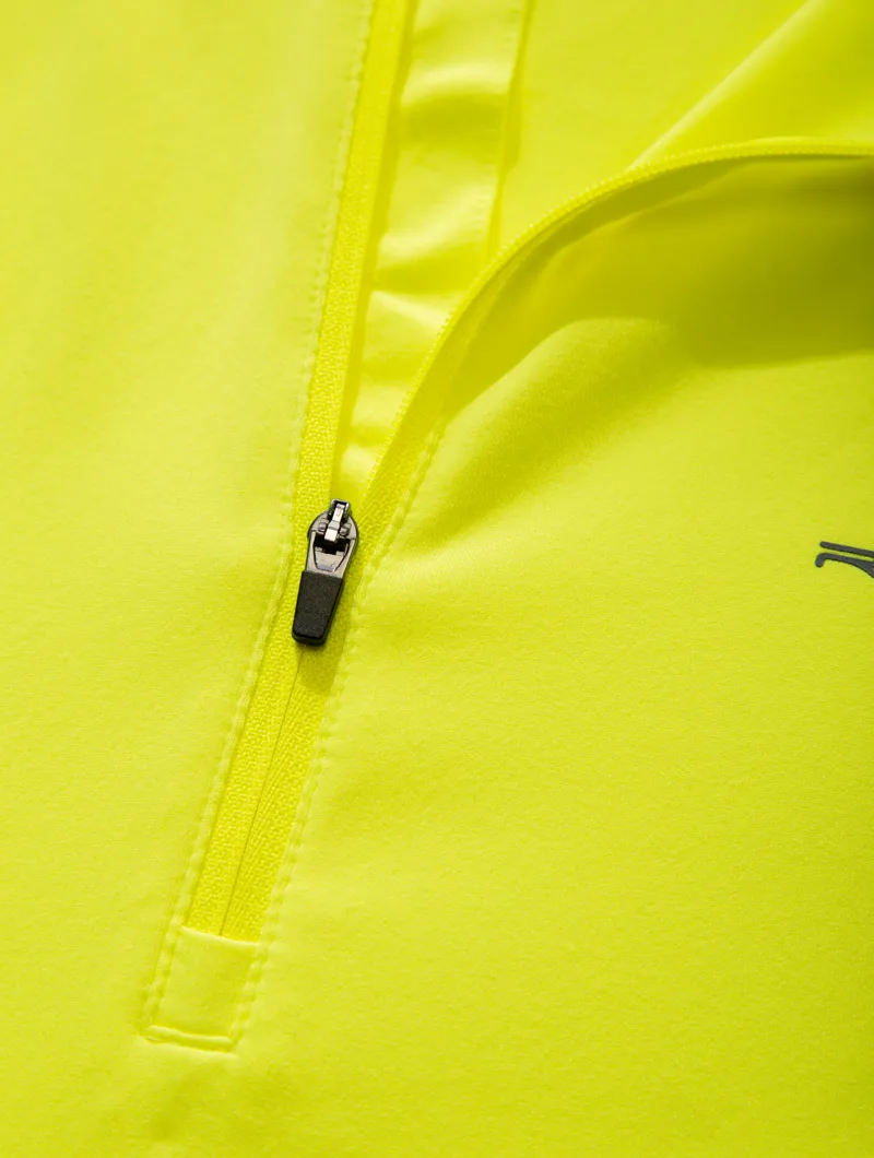 Ronhill Tech Reflect 1/2 Zip Men's Running Base-Layer in Fluo Yellow/Reflect-6