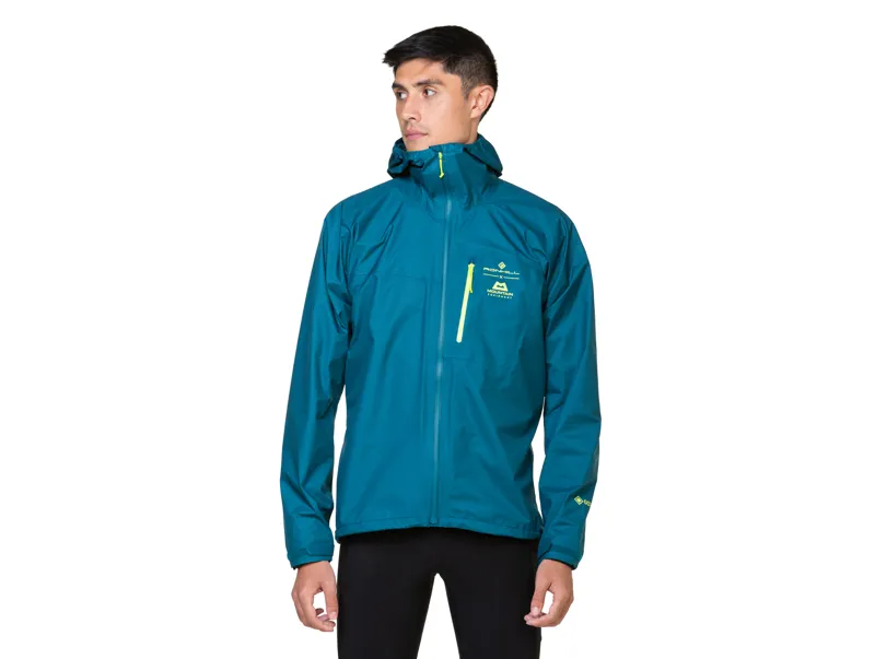 Ronhill Tech Gore-Tex Mercurial Men's Waterproof Running Jacket in Deep Teal/Acid-2