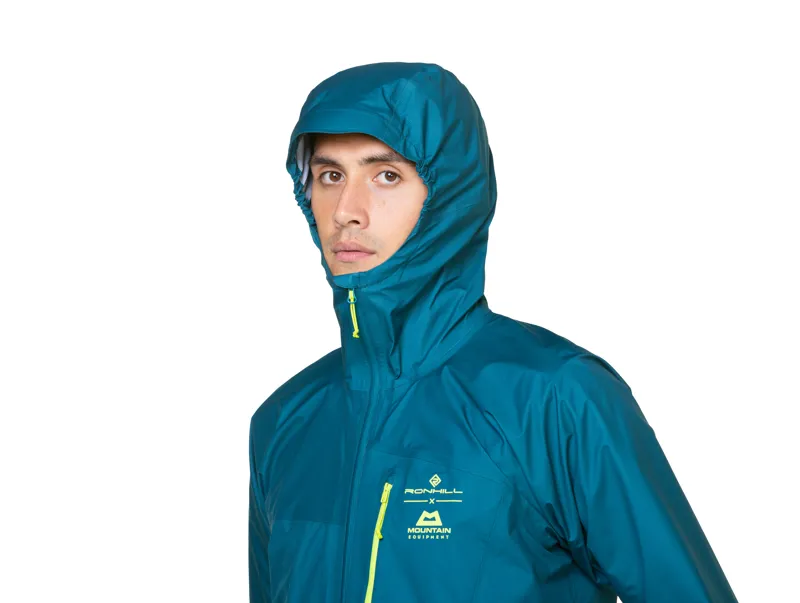 Ronhill Tech Gore-Tex Mercurial Men's Waterproof Running Jacket in Deep Teal/Acid-4