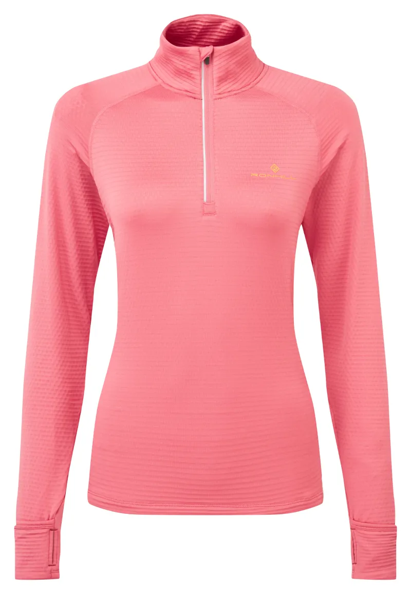 Ronhill Tech Winter 1/2 Zip Women's Running Mid-Layer in Salsa/Mango