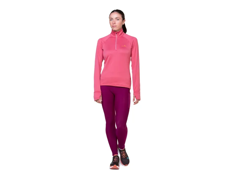 Ronhill Tech Winter 1/2 Zip Women's Running Mid-Layer in Salsa/Mango-4