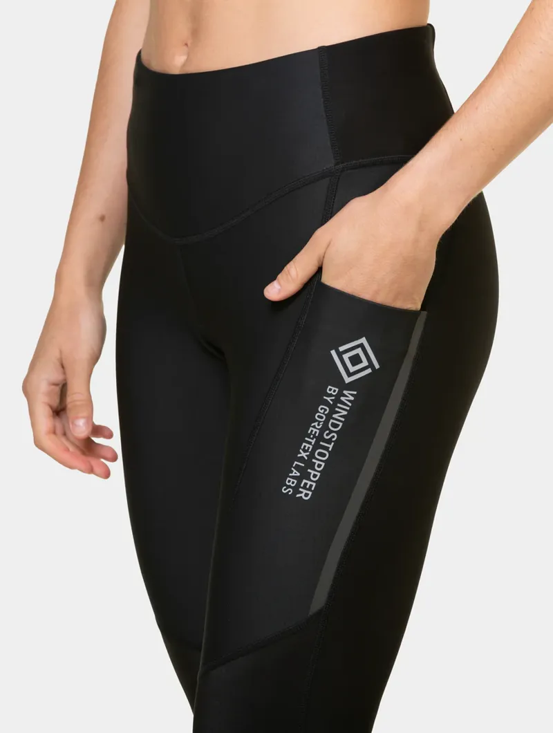 Ronhill Tech Gore-Tex Windstopper Women's Running Tights in All Black-5