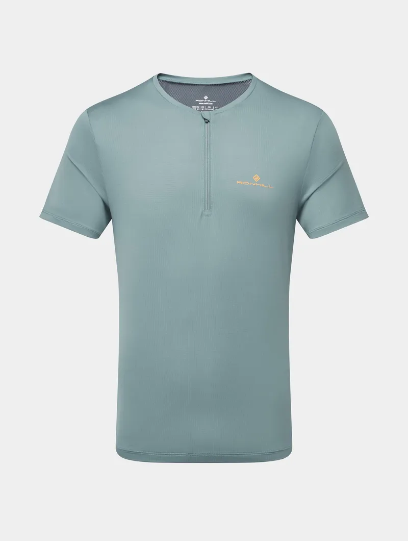 Ronhill Tech 1/2 Zip S/S Men's Tee in Monolith/Artemis