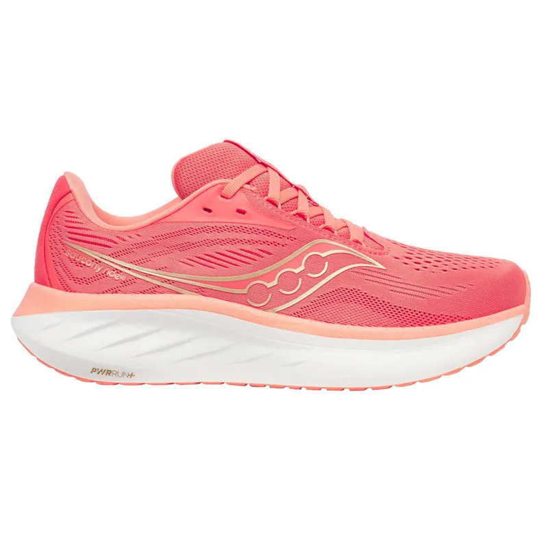 Saucony Ride 18 Women's Road Running Shoe in Coral/Salmon