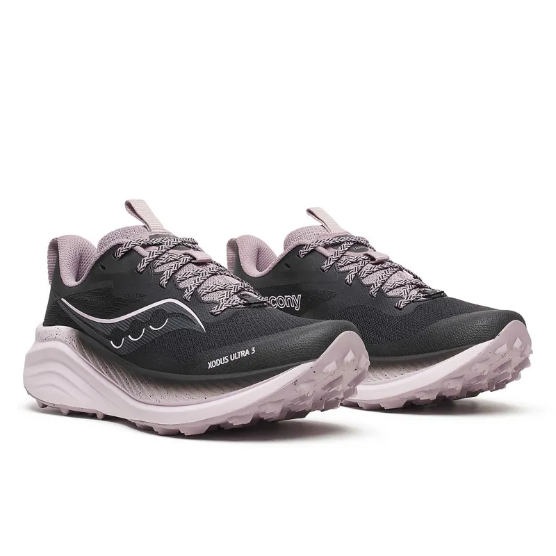 Saucony Xodus Ultra 3 Women's Trail Running Shoe in Black/Quail-1