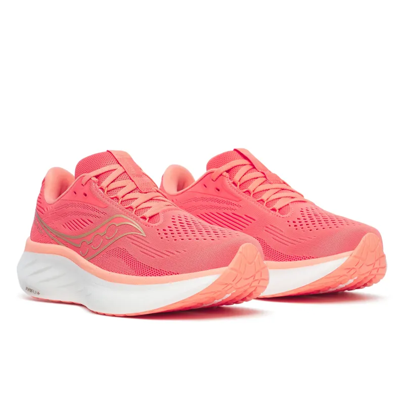 Saucony Ride 18 Women's Road Running Shoe in Coral/Salmon-2