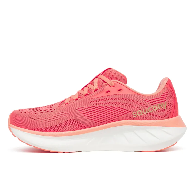 Saucony Ride 18 Women's Road Running Shoe in Coral/Salmon-3