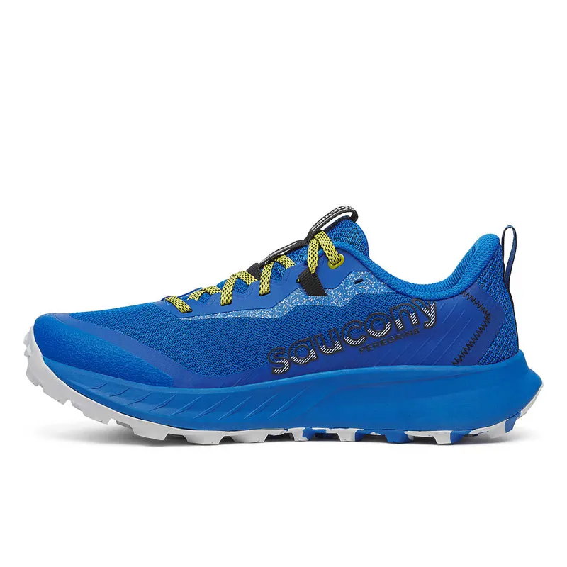 Saucony Peregrine 15 Men's Trail Running Shoe in Skydiver/Pickle -3