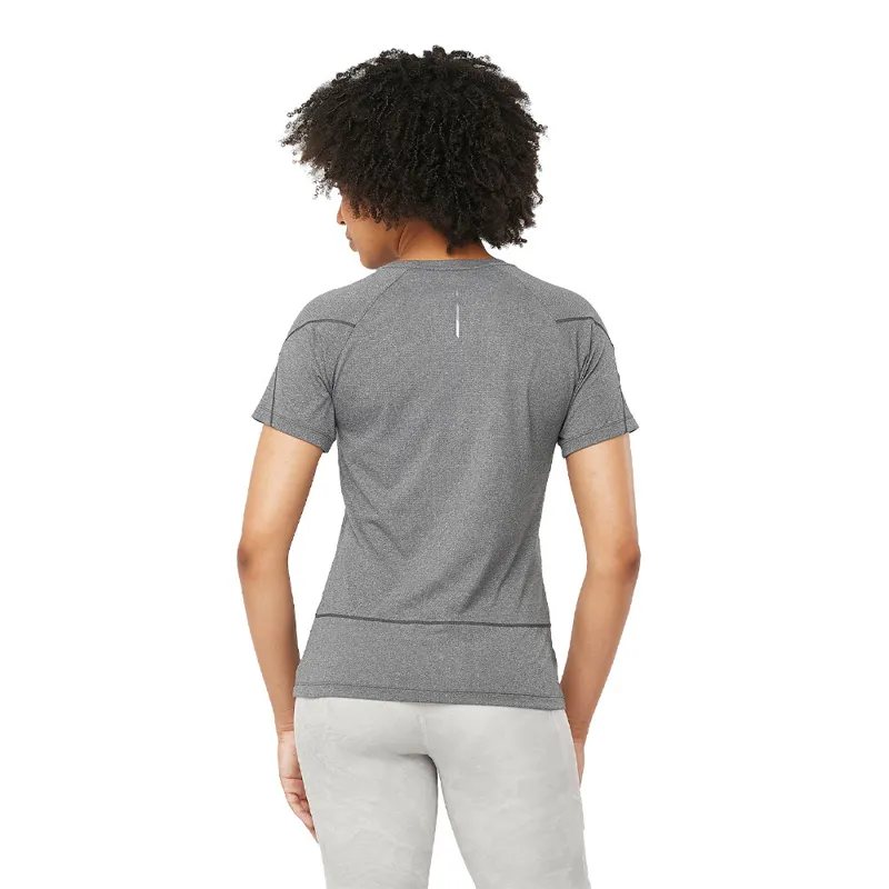 Salomon Cross Run SS Women's Running T-Shirt in Deep Black/Heather-2