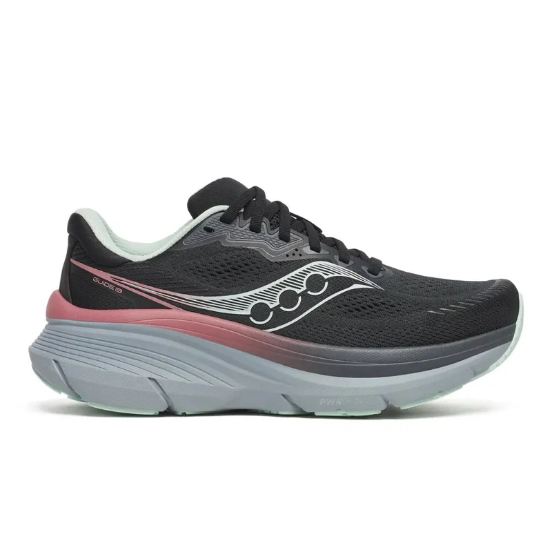 Saucony Guide 19 Women's Road Running Shoe in Black/Calm