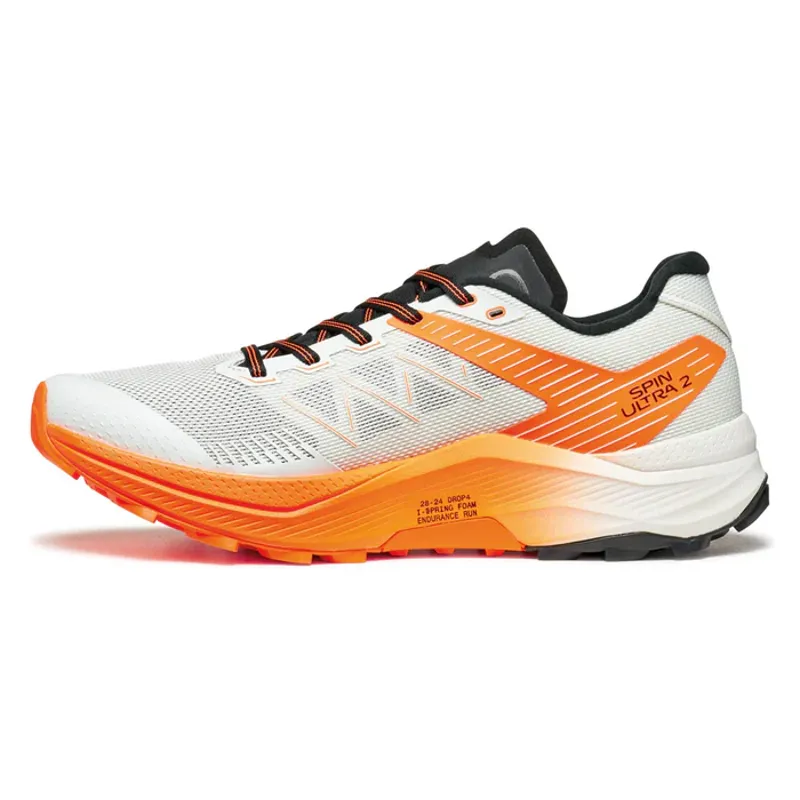 Scarpa Spin Ultra 2 Women's Trail Running Shoes in Ice / Orange Fluo-3