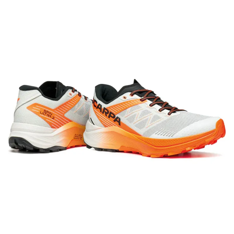 Scarpa Spin Ultra 2 Men's Trail Running Shoes in Ice / Orange Fluo-6