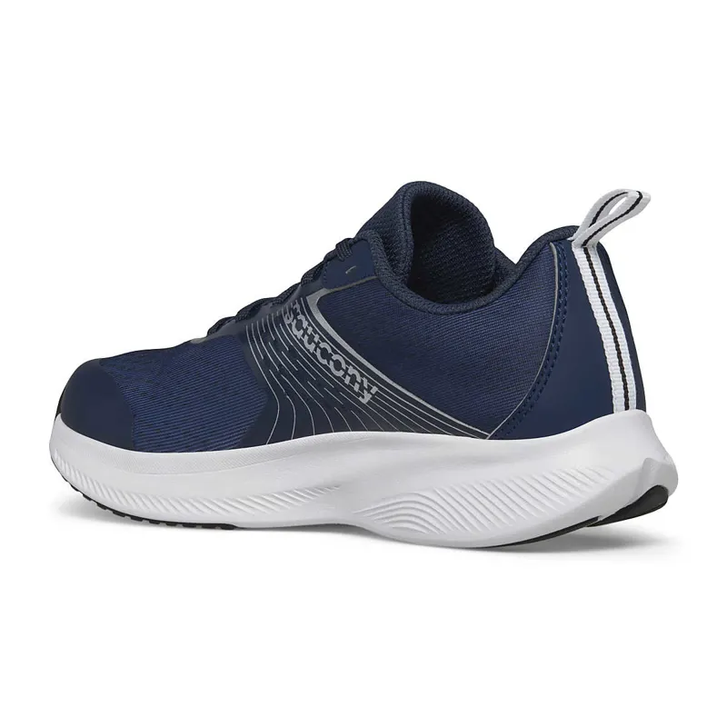 Saucony Ride Kid's Road Running Shoe in Blue/Navy/Silver -3