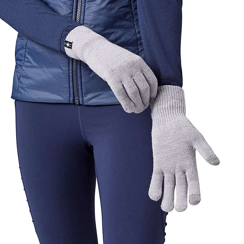 Smartwool Liner Glove in Light Grey Heather-1
