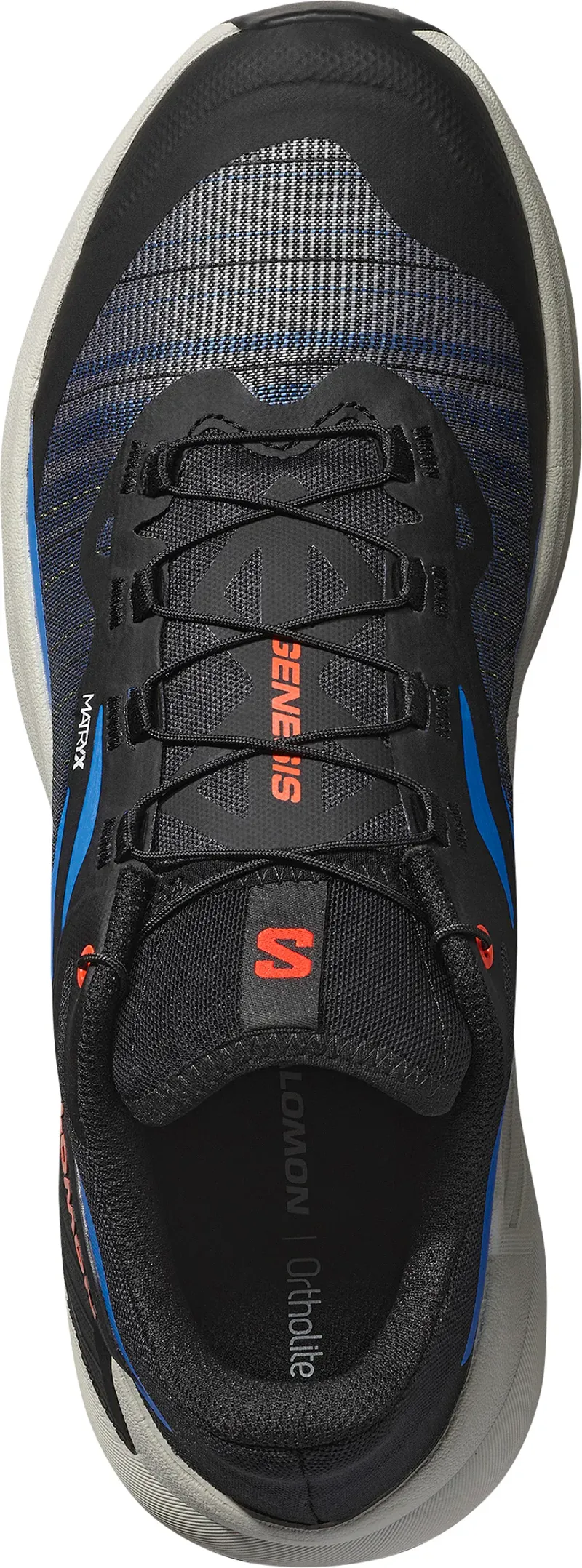 Salomon Genesis Men's Trail Running Shoe in Black/French Blue/Cherry Tomato-3