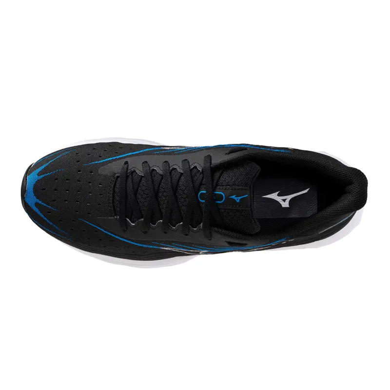 Mizuno Wave Skyrise 6 Men's Road Running Shoe in Black/White/Blue Pace-3