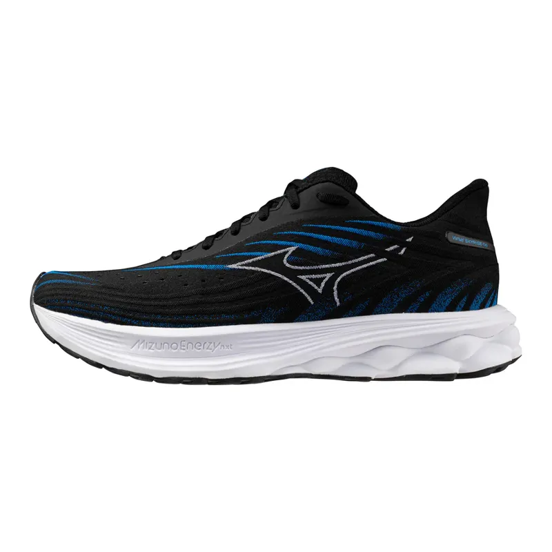 Mizuno Wave Skyrise 6 Men's Road Running Shoe in Black/White/Blue Pace-2