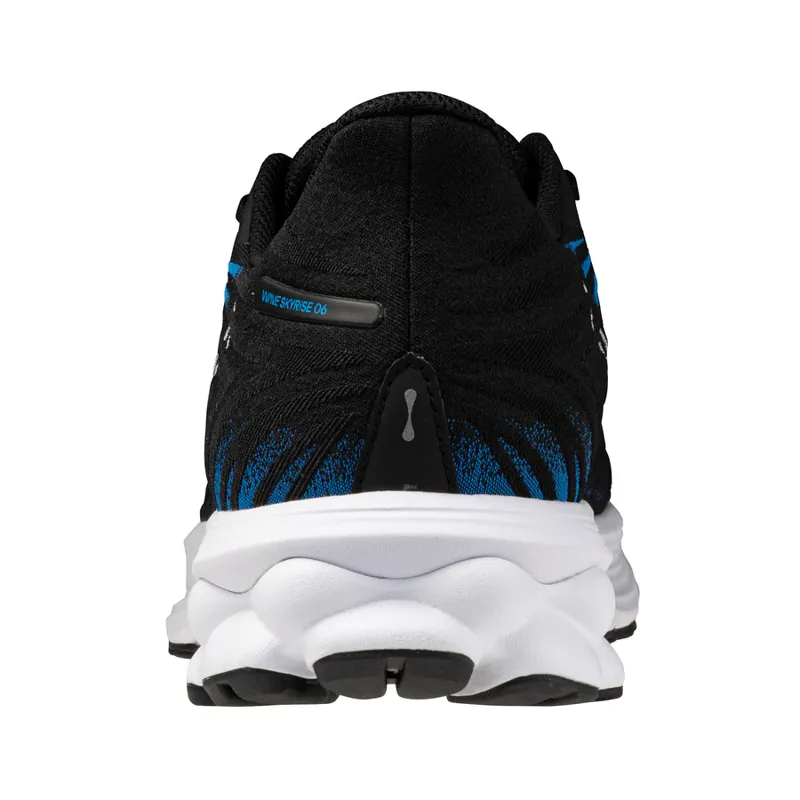 Mizuno Wave Skyrise 6 Men's Road Running Shoe in Black/White/Blue Pace-4