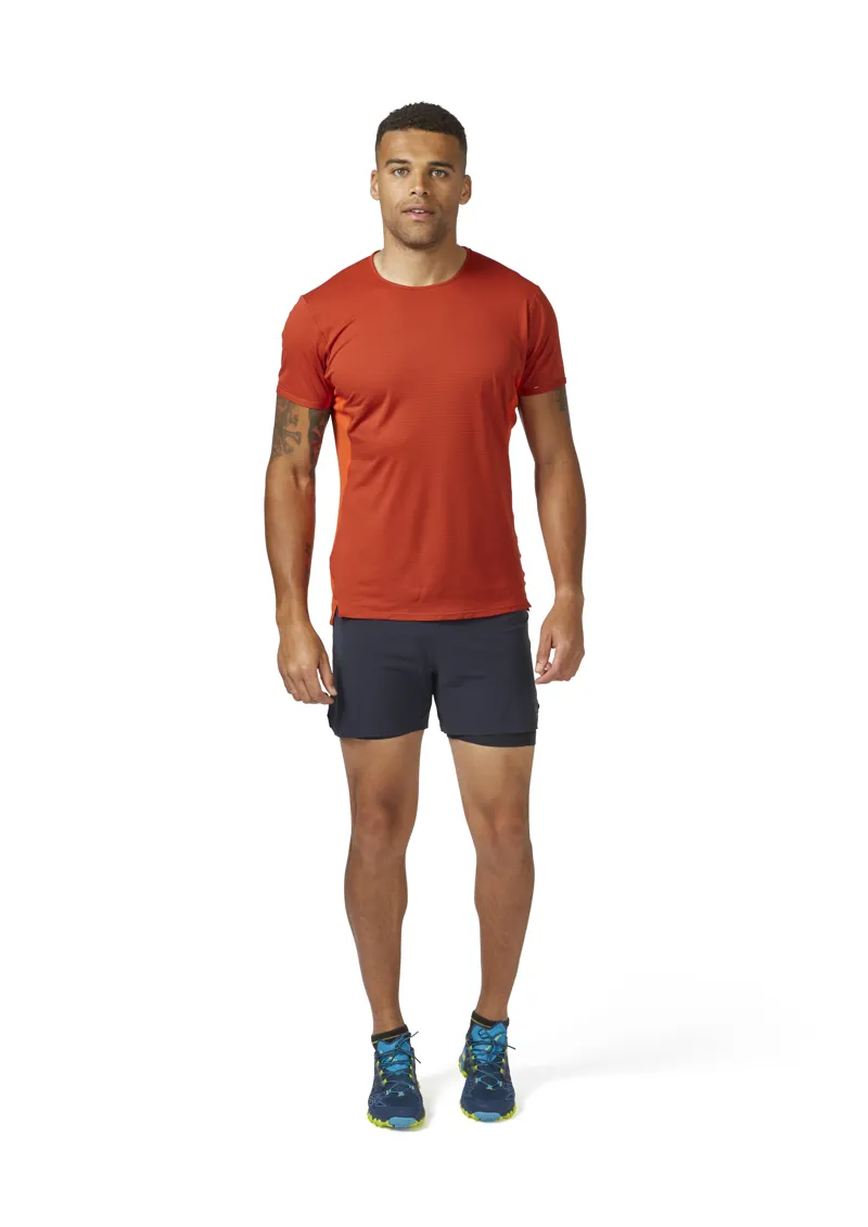 Rab Sonic Ultra Tee Men's Running T-Shirt in Red Clay/Firecracker-4