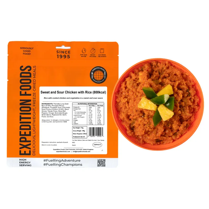 Expedition Foods Sweet and Sour Chicken with Rice - 800KCAL-1