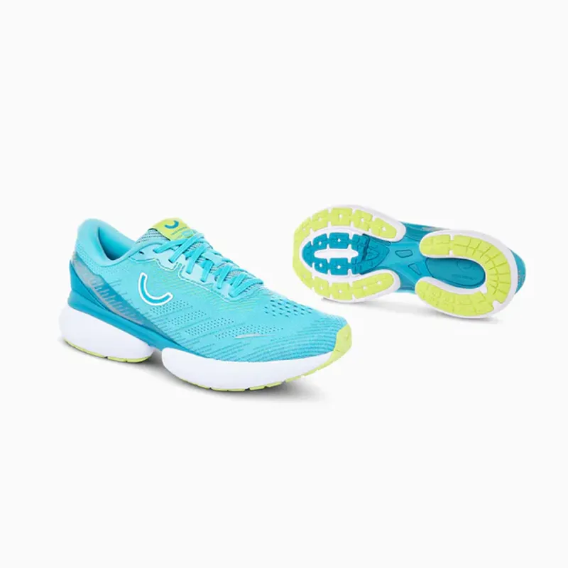 True Motion U-TECH Nevos 3 Women's Road Running Shoe in Scuba Blue/Enamel Blue/Lime Popsicle-6