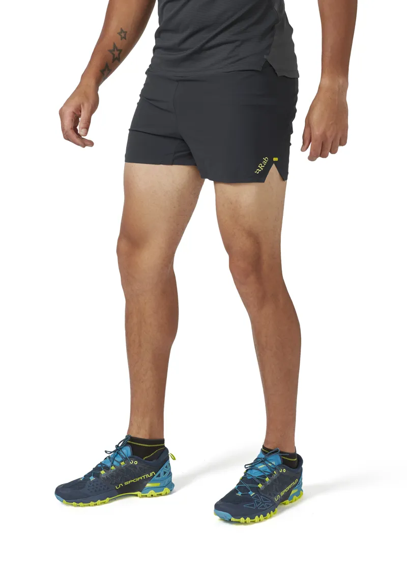 Rab Talus Trail Light Men's Running Short in Ebony/Zest-2