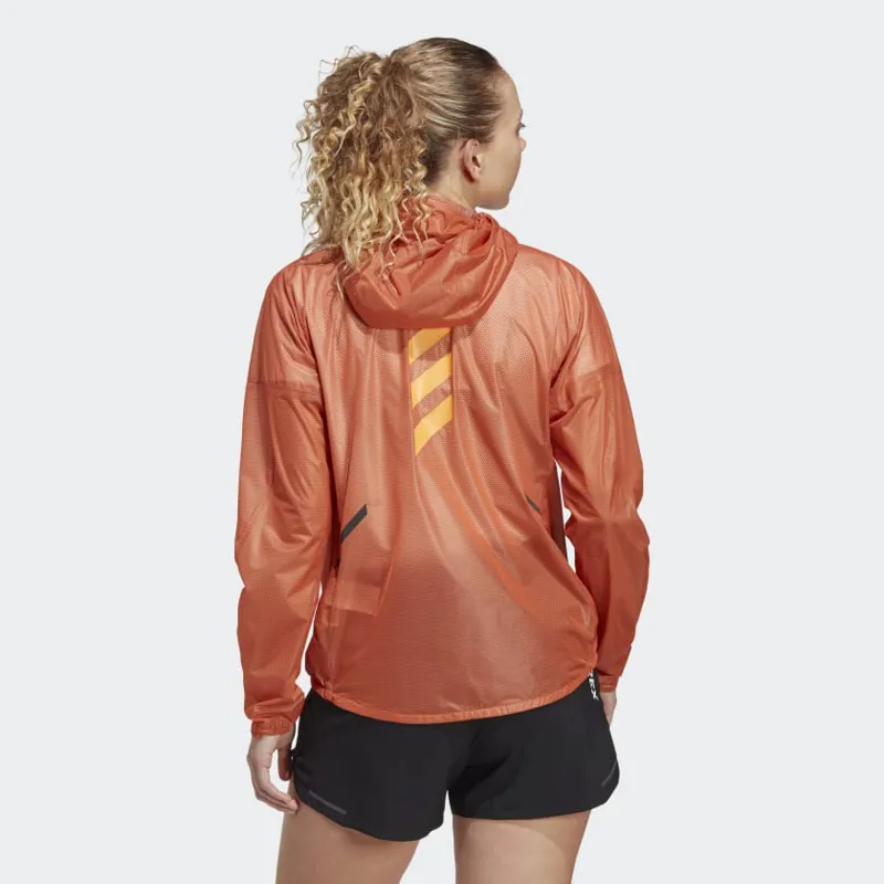 adidas Terrex Agravic Rain Jacket Women's WP Running Jacket in Semi Impact Orange-2
