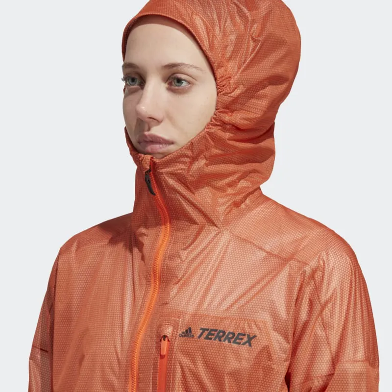 adidas Terrex Agravic Rain Jacket Women's WP Running Jacket in Semi Impact Orange-3