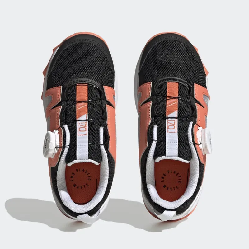 adidas Terrex Agravic Boa Kid's Trail Running/Walking Shoe in Core Black/Crystal White/Impact Orange-1