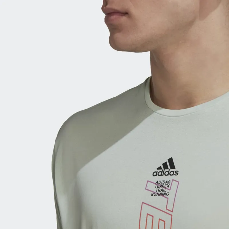 adidas Terrex Agravic Shirt Men's Running T-Shirt in Linen Green-5