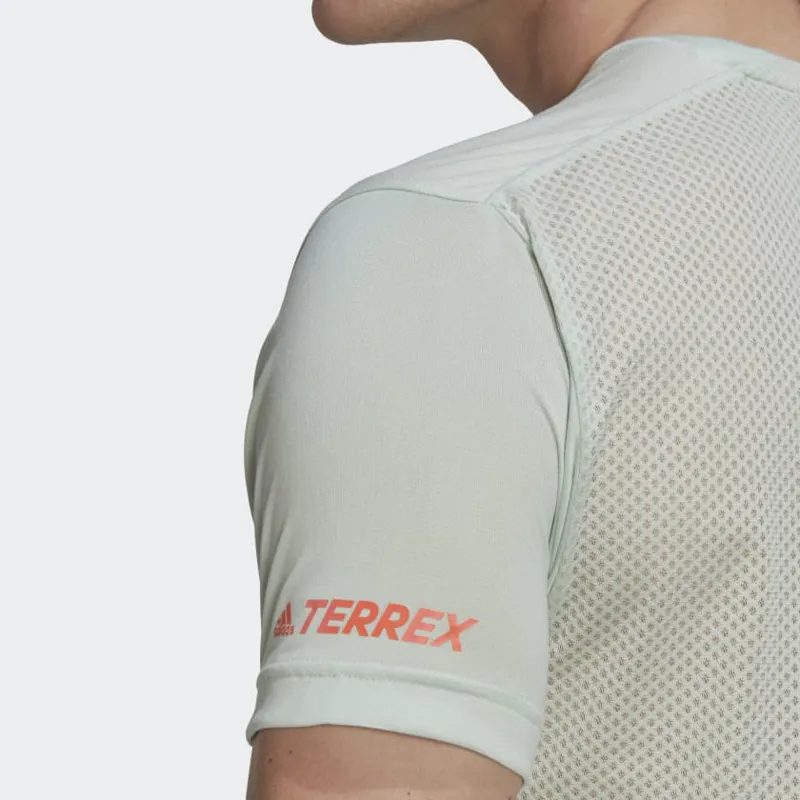 adidas Terrex Agravic Shirt Men's Running T-Shirt in Linen Green-3