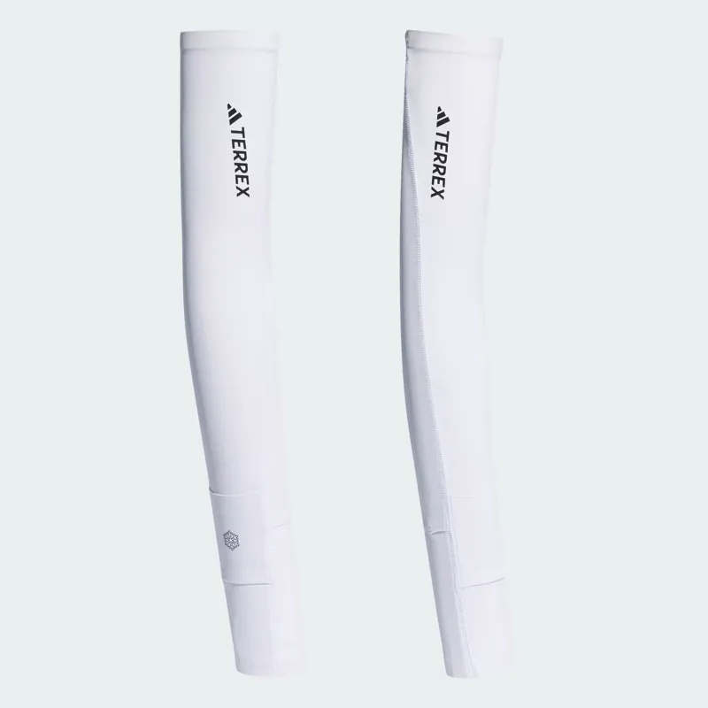 adidas Terrex Trail Arm Sleeves in White/Black