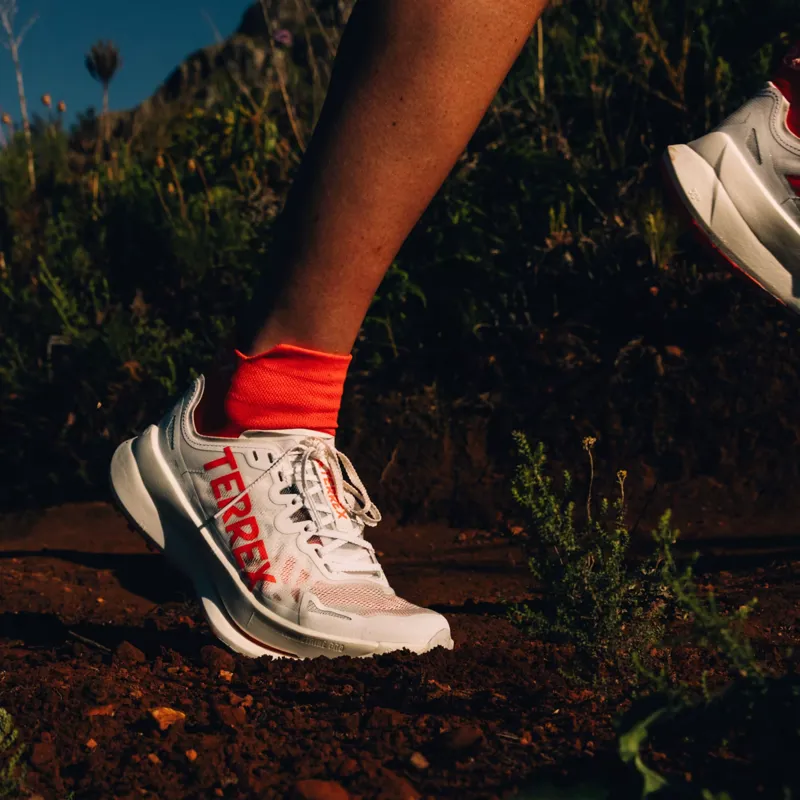adidas Terrex Agravic Speed Ultra Men's Trail Running Shoe in Cloud White/Impact Orange/Dash Grey-8
